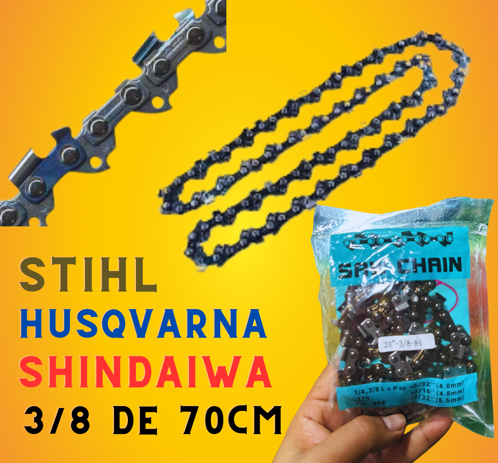 CADENA 3/8 MOTOSIERRA STIHL/HUSQVARNA